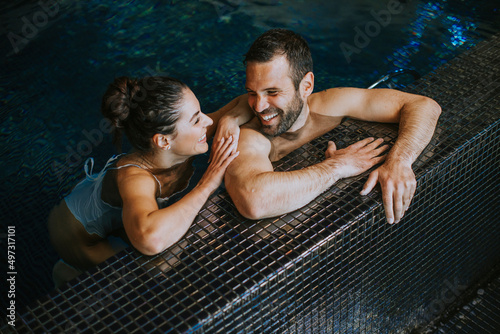 Young couple relaxing in a ...