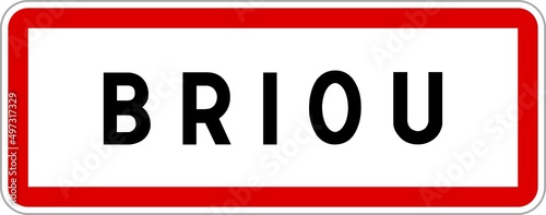 Panneau entrée ville agglomération Briou / Town entrance sign Briou