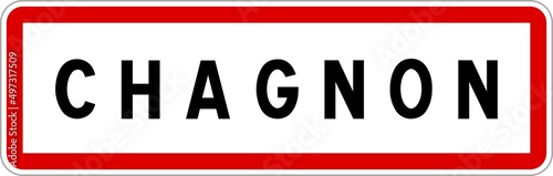 Panneau entrée ville agglomération Chagnon / Town entrance sign Chagnon