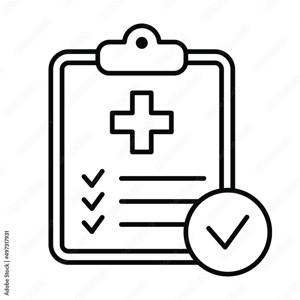 Medical checklist icon, medical report line vector icon. Medical checklist icon, medical report line vector icon.