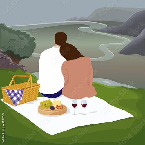Summer picnic vector illustration