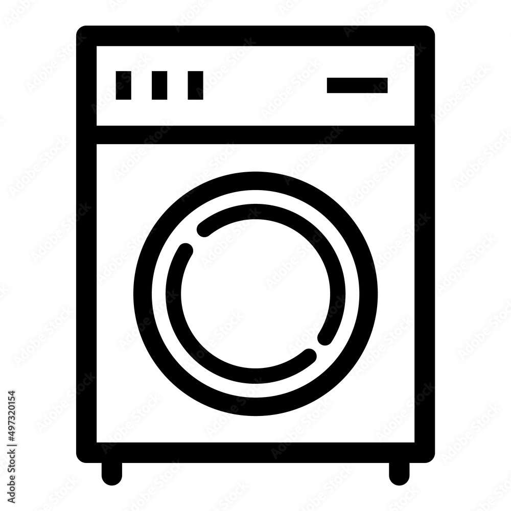 Washing Machine Flat Icon Isolated On White Background Washing Machine Flat Icon Isolated On White Background