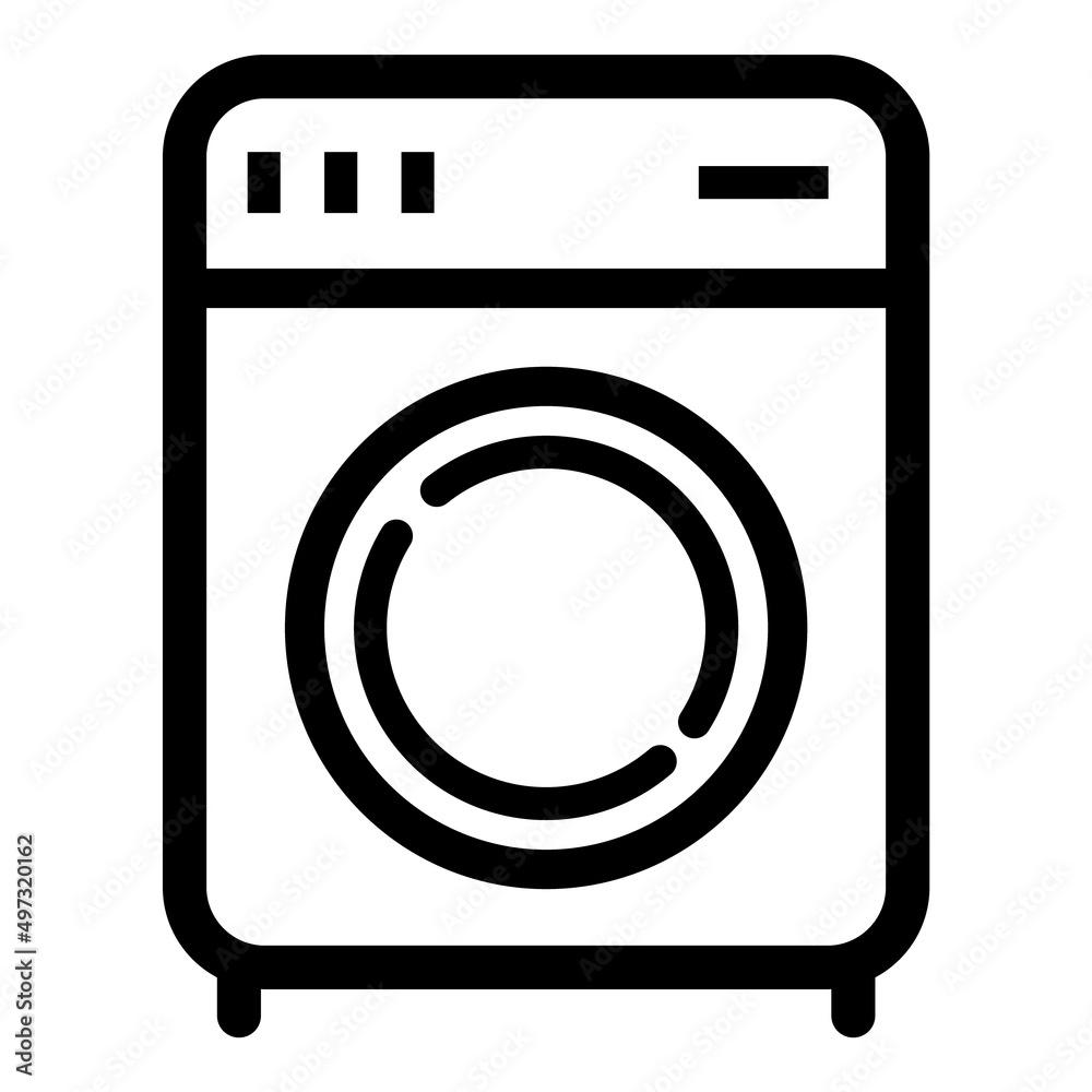Washing Machine Flat Icon Isolated On White Background Washing Machine Flat Icon Isolated On White Background