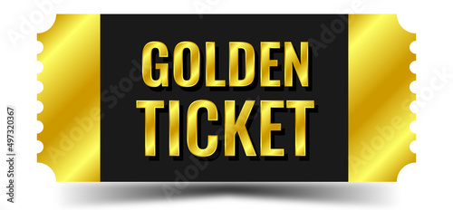 admit one golden tickets. Concert ticket, lottery coupons. Vector coupon
