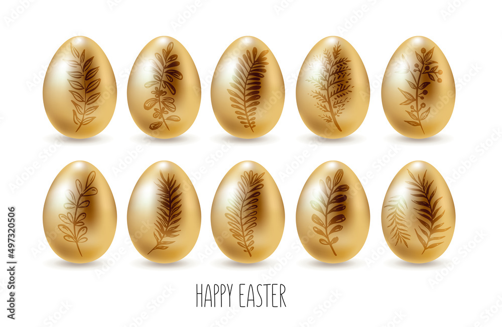 Fototapeta premium Easter eggs, Happy Easter. Vector illustration. Hand drawn.