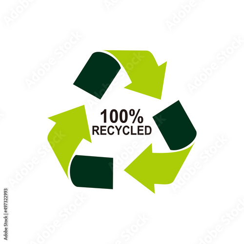 100 recycled arrows sign vector illustration	
