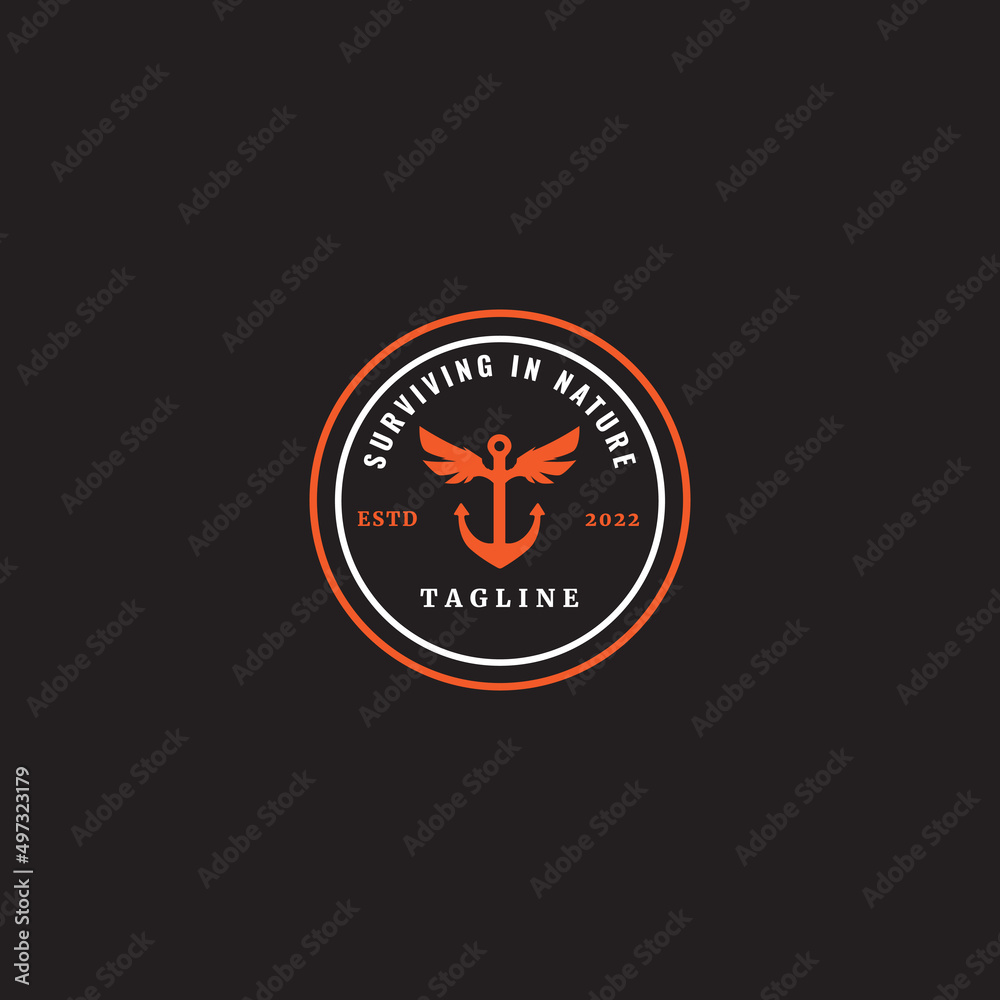 Fototapeta premium anchor logo design vector graphic icon symbol illustration