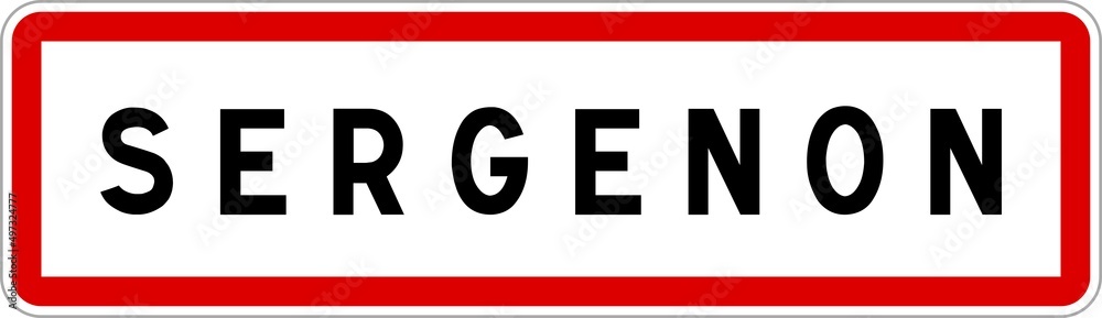 Panneau entrée ville agglomération Sergenon / Town entrance sign Sergenon