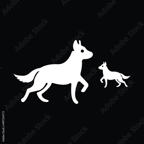 two white dog logo 