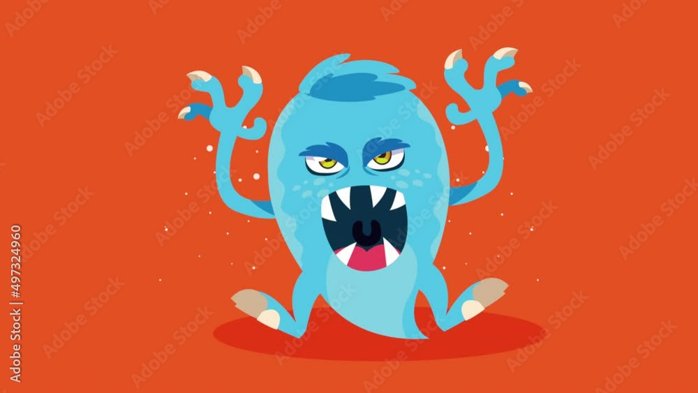blue monster comic character animation blue monster comic character animation