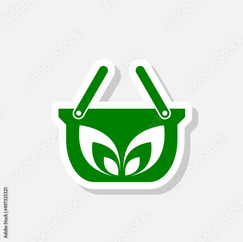 Eco shopping bag icon sticker