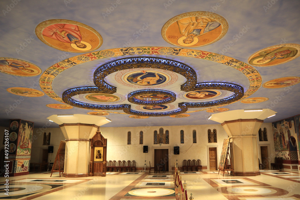 Obraz na płótnie Interior of Cathedral of the Resurrection of Christ in Podgorica, Montenegro w salonie