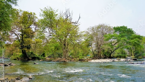 Beautiful landscapes or scenic view of hogenakkal, Tamilnadu, India. Tourist place 120 kilometres from Bangalore City. photo