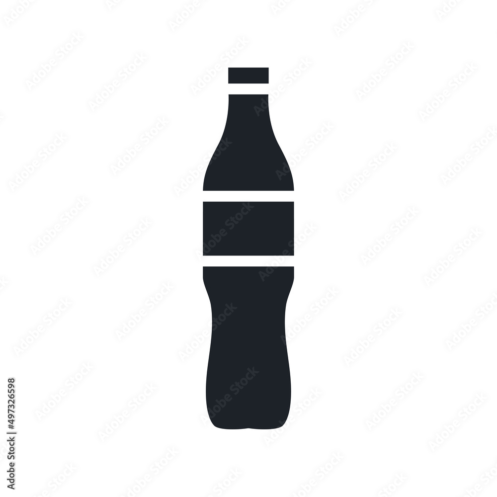 Bottle icon. Soft drinks isolated vector silhouettes Bottle icon. Soft drinks isolated vector silhouettes