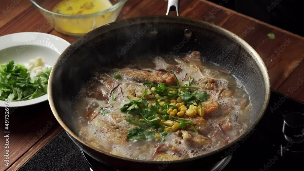 Local specialty Chinese food home-style braised small yellow croaker