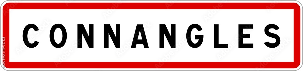 Panneau entrée ville agglomération Connangles / Town entrance sign Connangles Panneau entrée ville agglomération Connangles / Town entrance sign Connangles