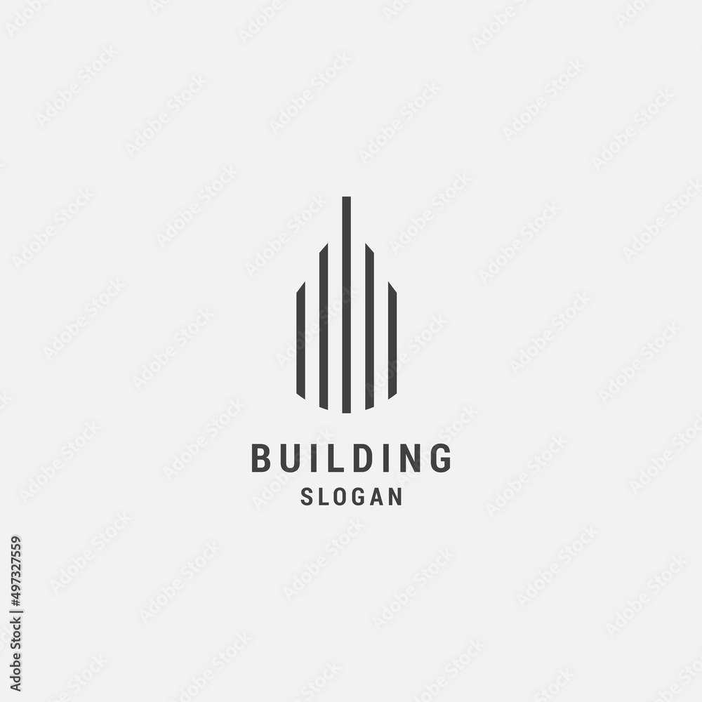 Building line logo icon design template. luxury, premium vector