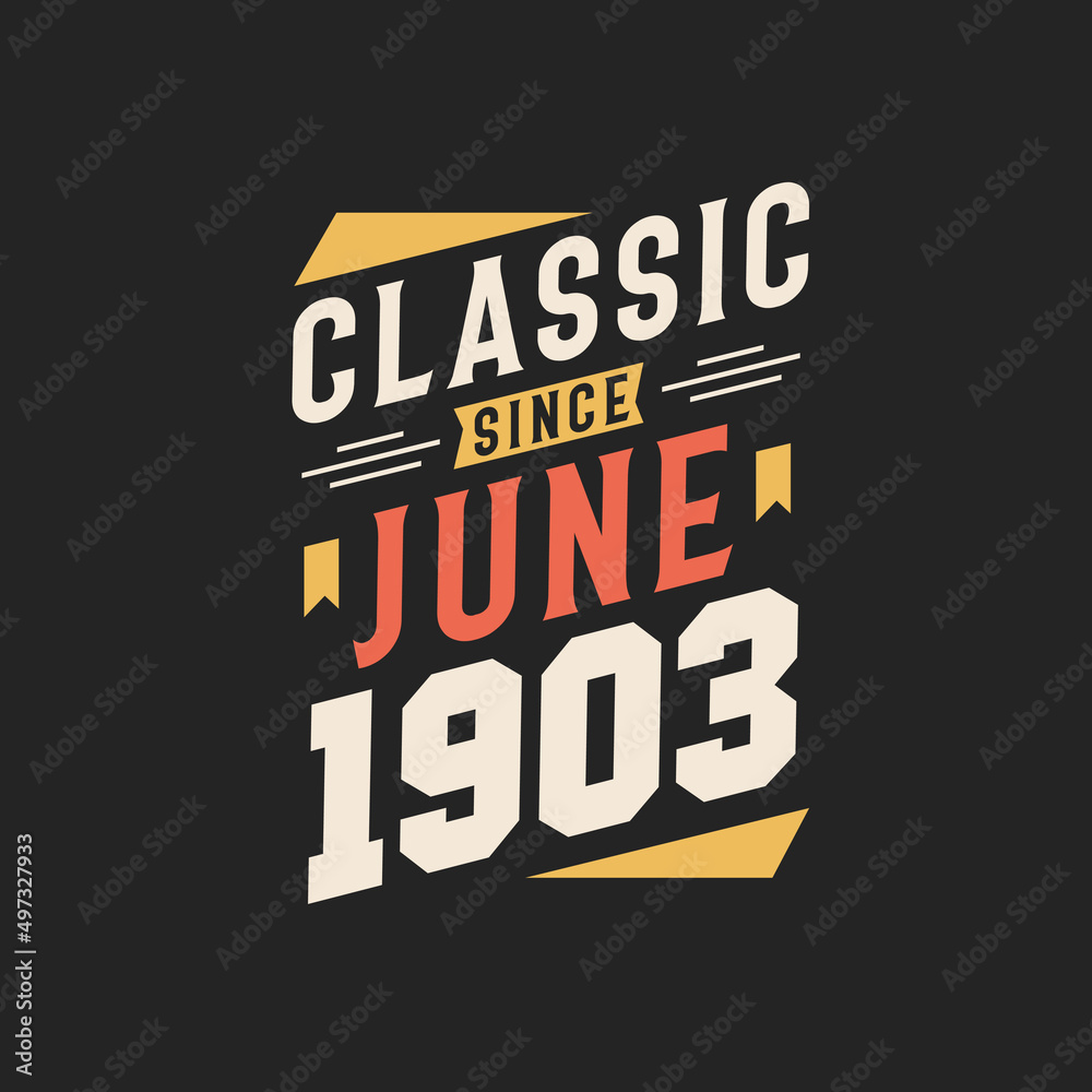 Classic Since June 1903. Born in June 1903 Retro Vintage Birthday