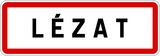 Panneau entrée ville agglomération Lézat / Town entrance sign Lézat