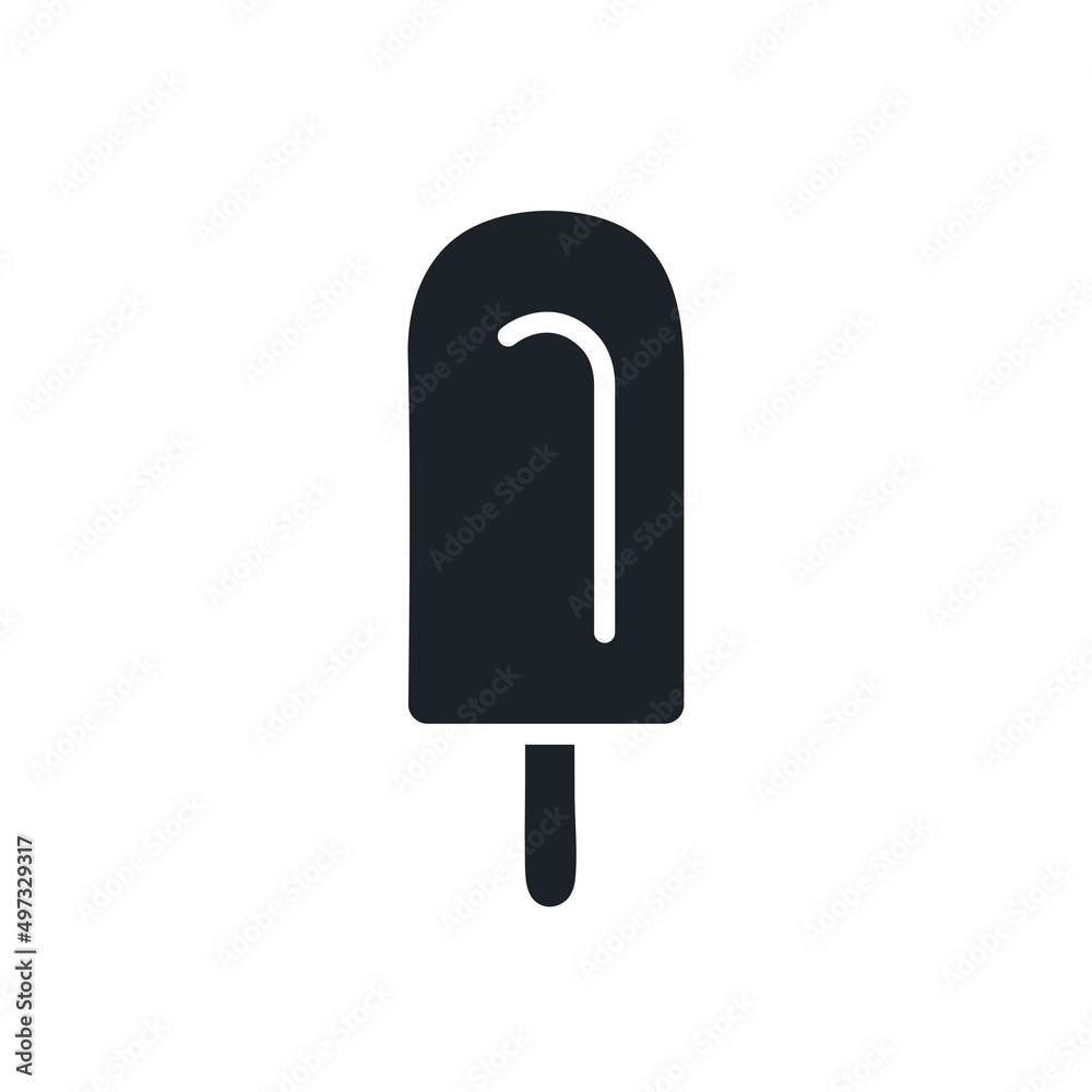 Ice cream icon. Food and drinks isolated vector silhouettes