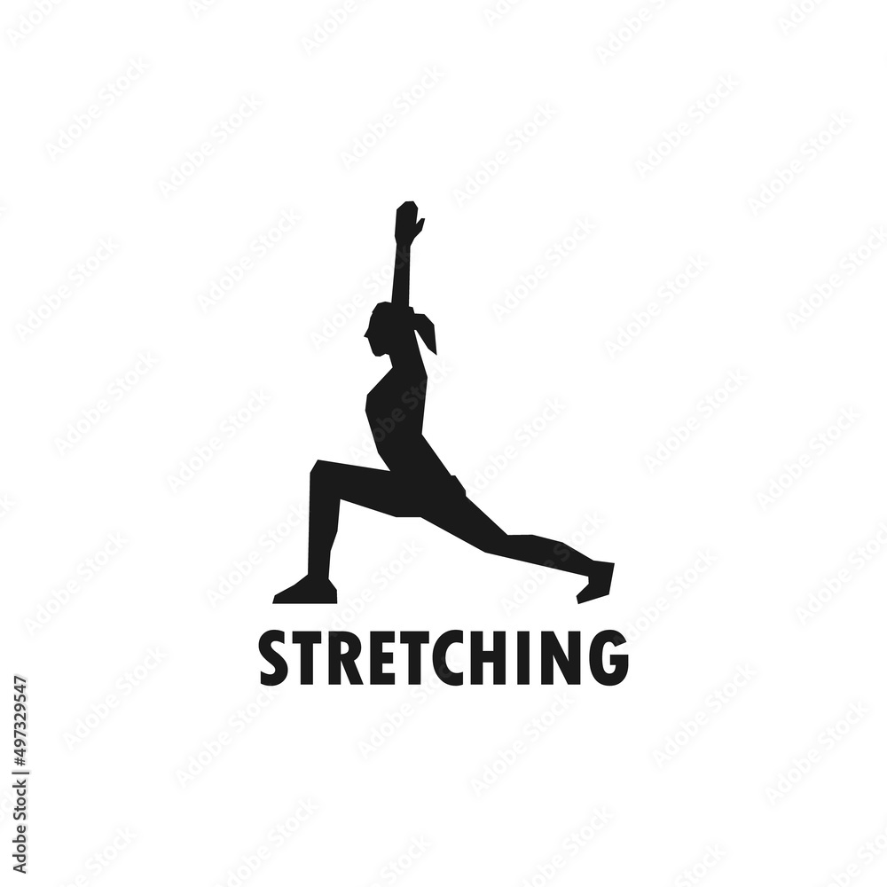 Woman doing Yoga stretching simple black vector silhouette illustration. Woman doing Yoga stretching simple black vector silhouette illustration.