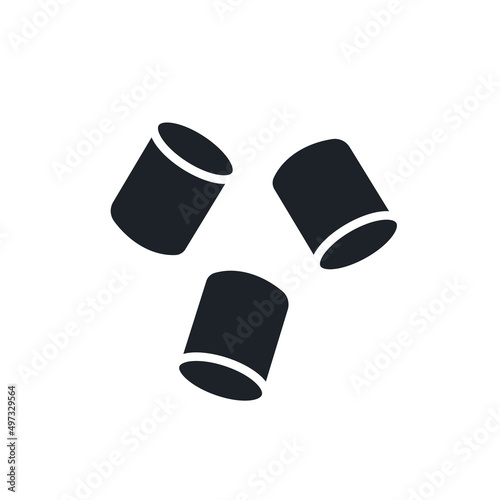 Marshmallow icon. Candies and sweets isolated vector silhouettes