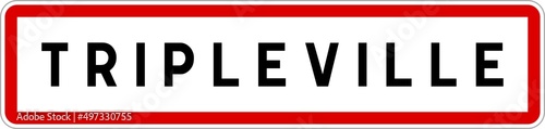 Free Download Panneau entrée ville agglomération Tripleville / Town entrance sign Tripleville - GFXLoad
