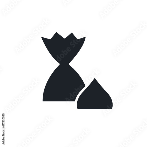 Bonbon icon. Chocolate candies and sweets isolated vector silhouettes