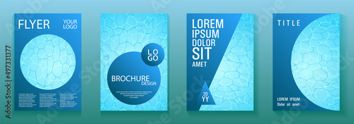 World Oceans Day brochure cover templates vector set.