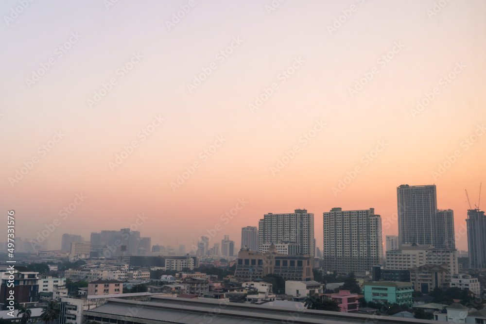 background city bangkok in the morning good weather