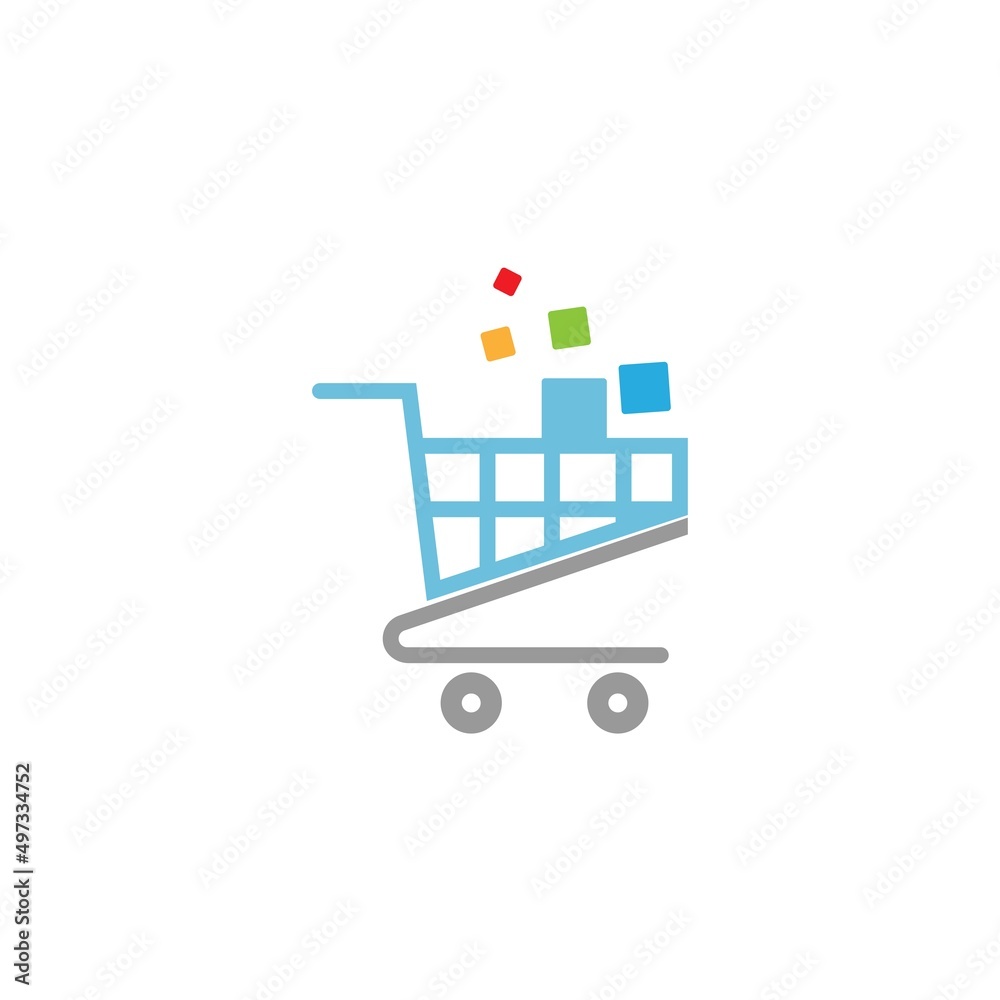 Shopping cart icon design illustration template