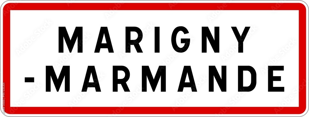 Panneau entrée ville agglomération Marigny-Marmande / Town entrance sign Marigny-Marmande