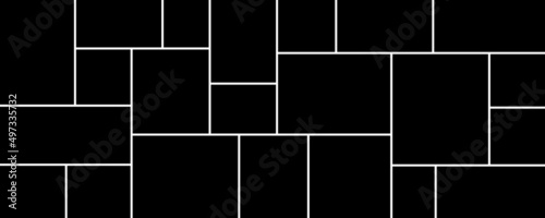 Collage for photos or images. Vector template empty frames. Creative mockup.