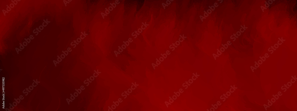 Watercolor red grunge background painting. Watercolour old deep maroon color backdrop. Stains on paper texture. abstract red background texture wall wallpaper.  Dark red grungy canvas texture.
