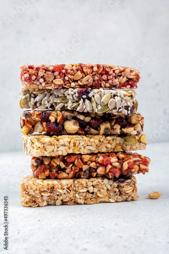 Energy bars - snack for healthy still life