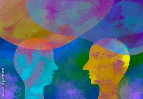 Wallpaper Mural Disegno grafico concettuale comunicazione con pensiero  Torontodigital.ca