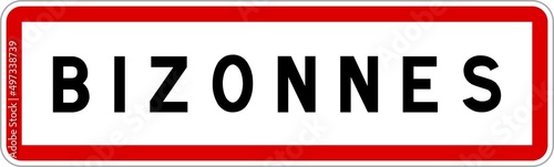 Panneau entrée ville agglomération Bizonnes / Town entrance sign Bizonnes