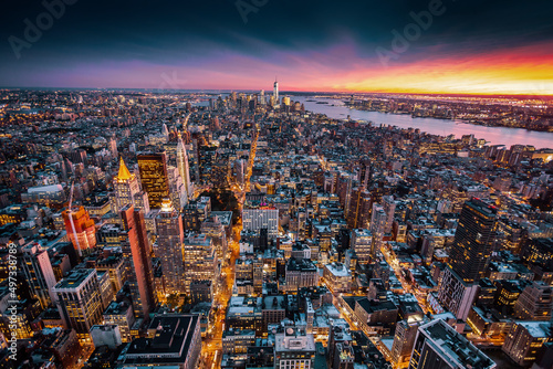 Top view of New York City © ikostudio