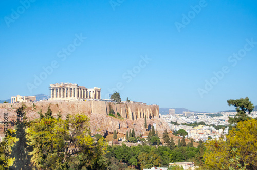 Panoramic view of Athens and the Acropolis, Greece.