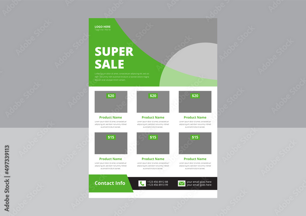 Super Shop Flyer Design. Super Sale flyer poster leaflet template ...