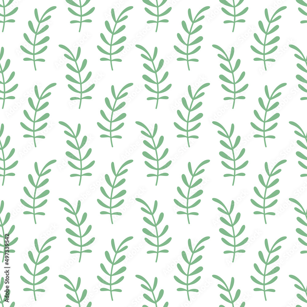 Naklejka premium Leaves cute seamless pattern. Vector illustration for fabric design, gift paper, baby clothes, textiles, cards.