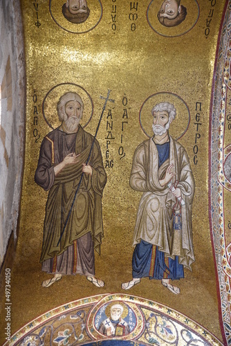 Mosaïques de l'église de la Martorana à Palerme. Sicile