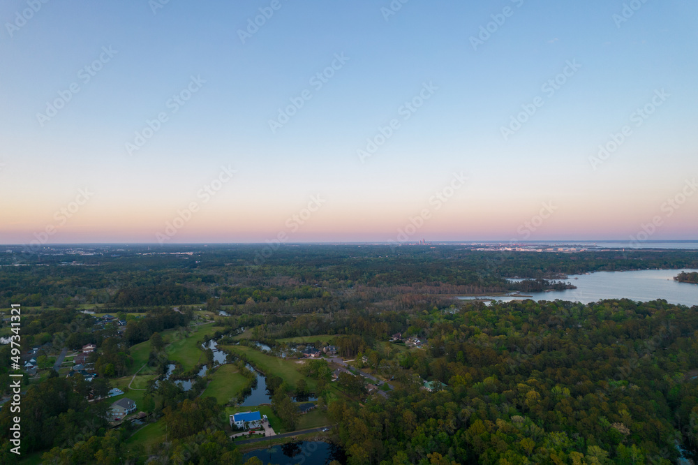 Dog River at sunset in Mobile, Alabama at sunset 