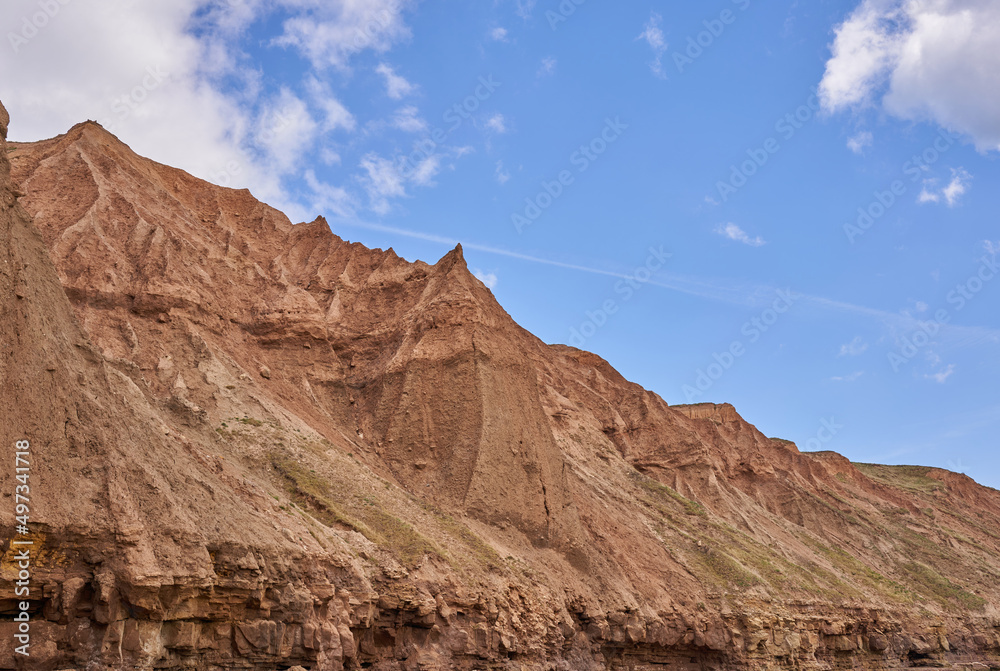Erosion patterns on a cliff face