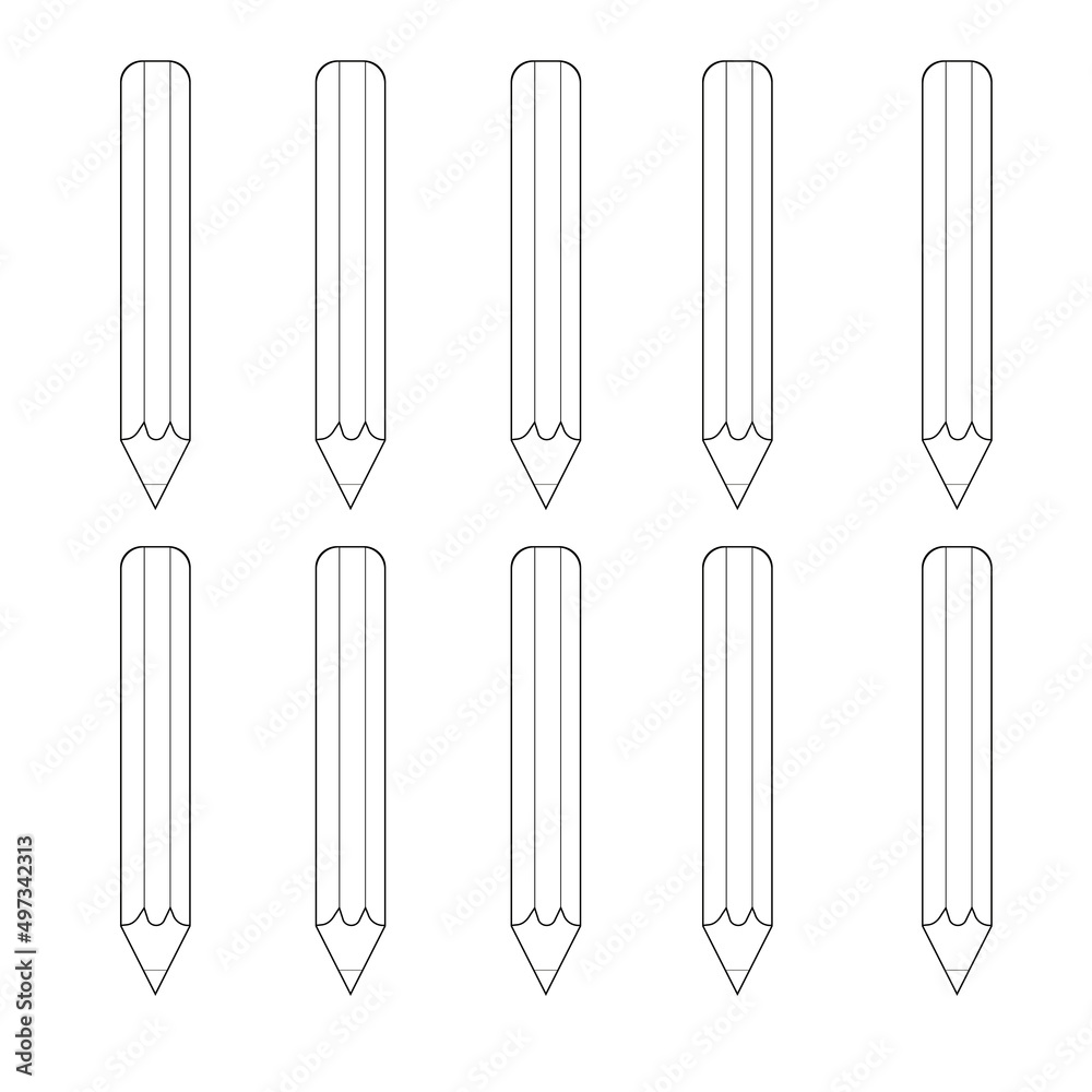 Vector illustration of black and white pencils Vector illustration of black and white pencils