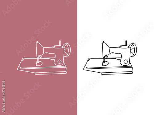 sewing machine vector. Tailor vector logo. Sewing machine logo template. Fashion logo. Sewing machine vector icon isolated on white background