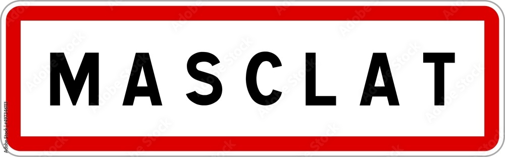 Panneau entrée ville agglomération Masclat / Town entrance sign Masclat Panneau entrée ville agglomération Masclat / Town entrance sign Masclat