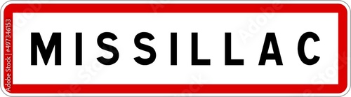 Panneau entrée ville agglomération Missillac / Town entrance sign Missillac