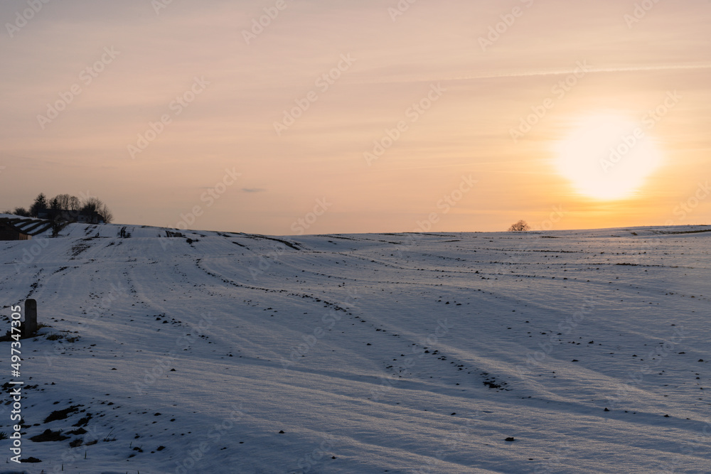 Winter fields on lublin upland