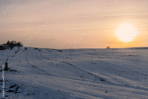 Winter fields on lublin upland